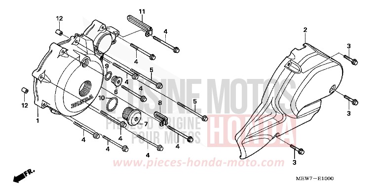 LEFT CRANKCASE COVER for Deauville ABS BLOOM RED METALLIC (R319) from 2007